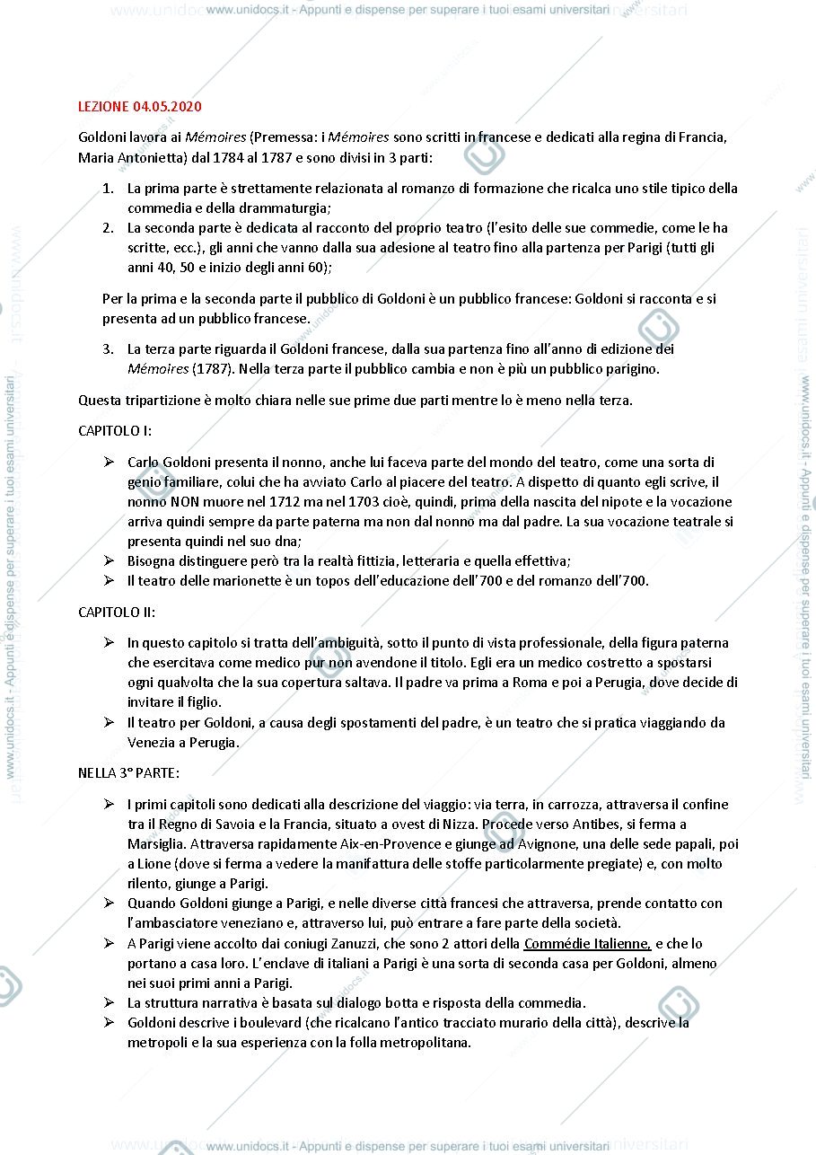 Anteprima pagina 1 — Carlo Goldoni, vita e opere pt.2