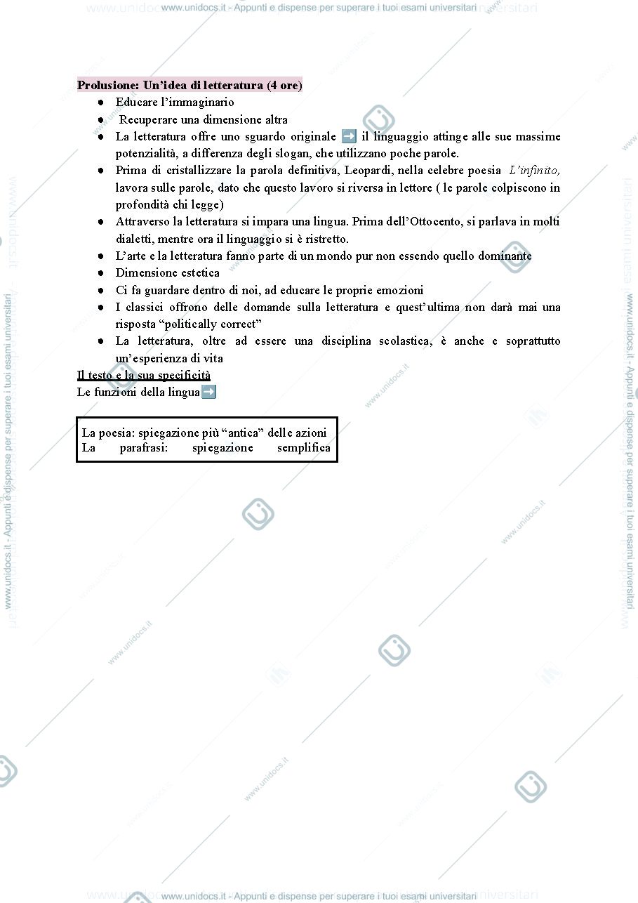 Anteprima pagina 1 — Appunti letteratura italiana dalla scuola siciliana a dante