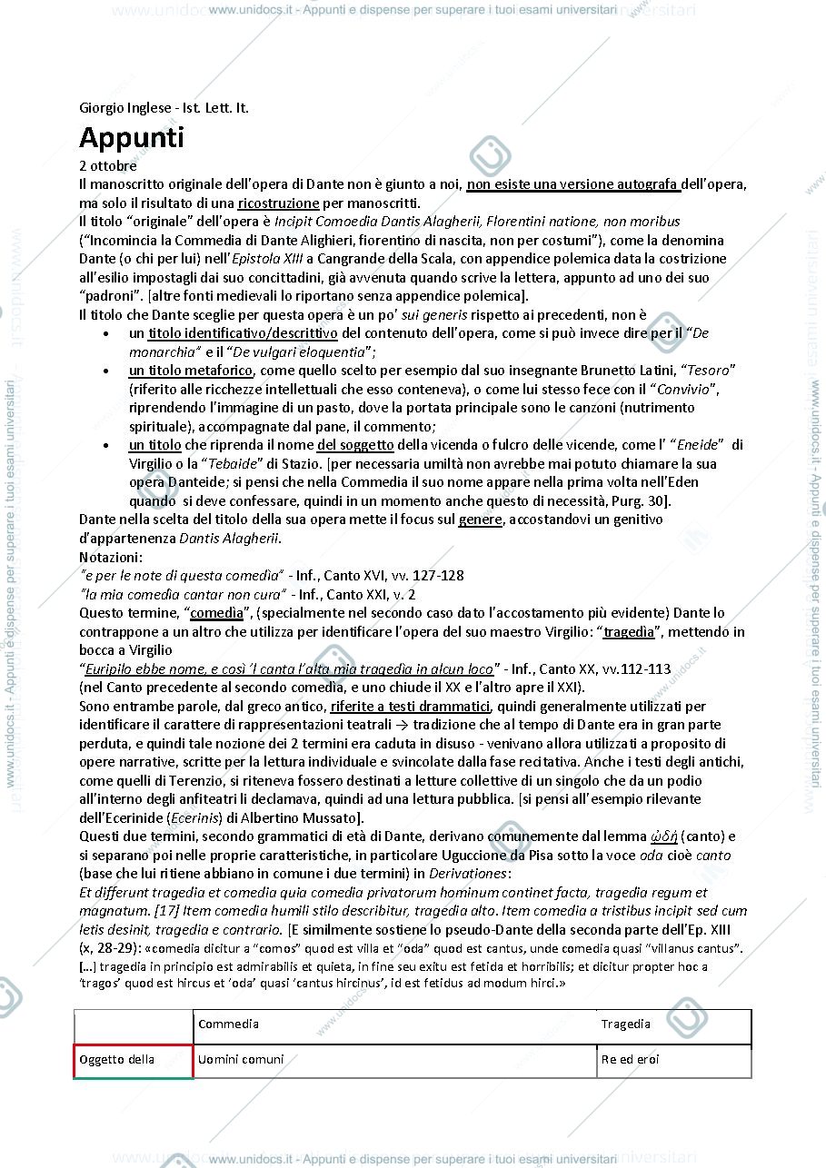 Anteprima pagina 1 — inferno di dante 