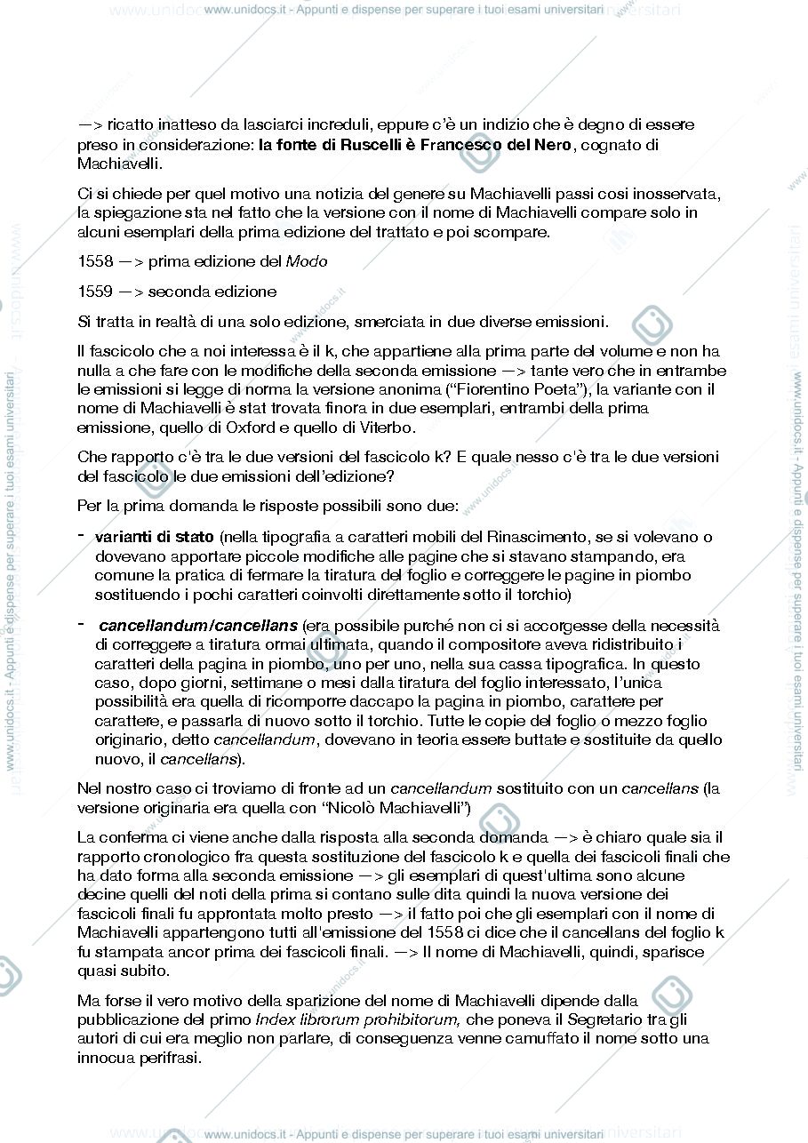 Anteprima pagina 2 — Sintesi del saggio 'Machiavelli Canterino'