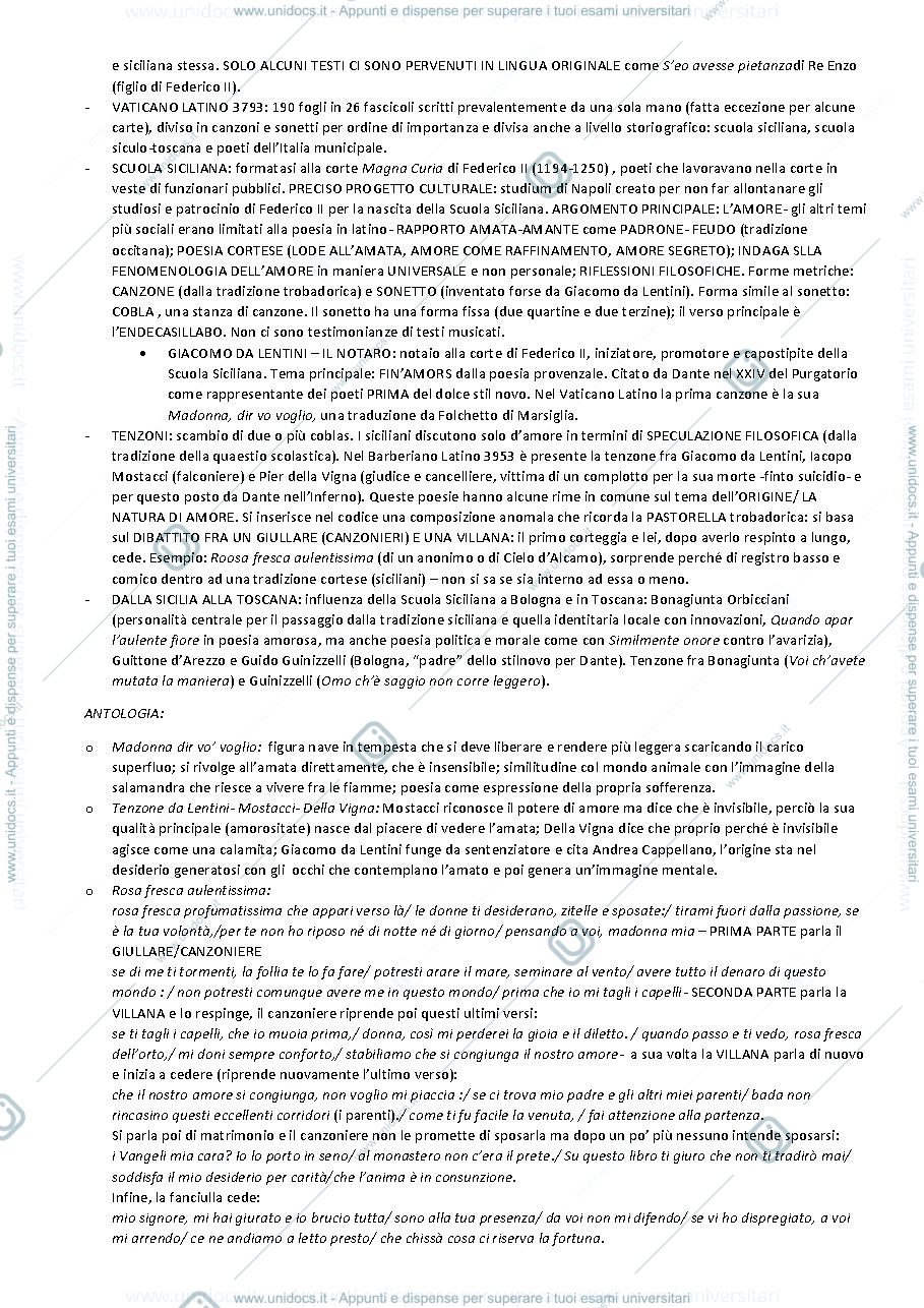 Anteprima pagina 2 — Appunti Letteratura Italiana