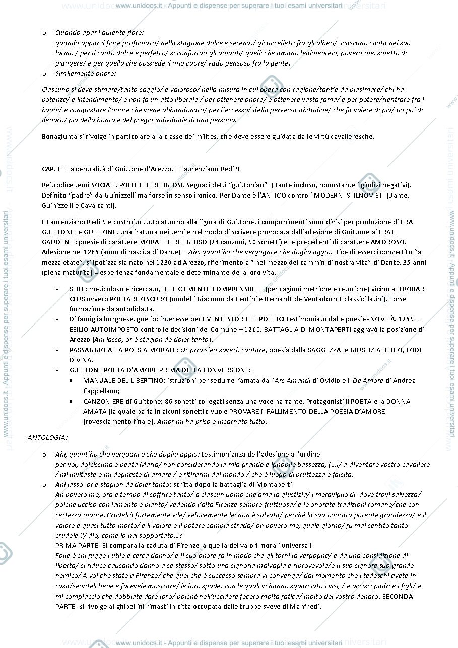 Anteprima pagina 3 — Appunti Letteratura Italiana