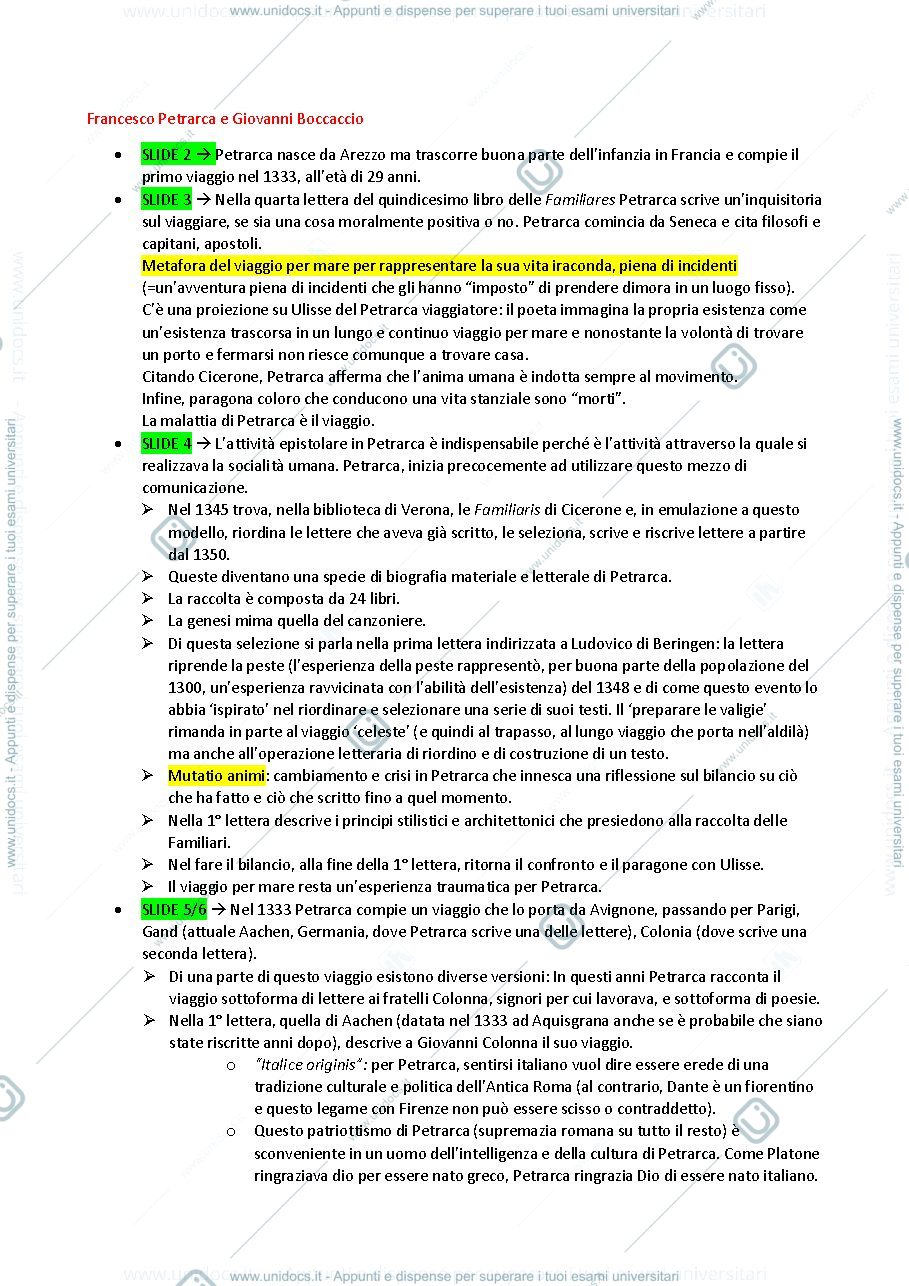 Anteprima pagina 1 — FRANCESCO PETRARCA PT.1