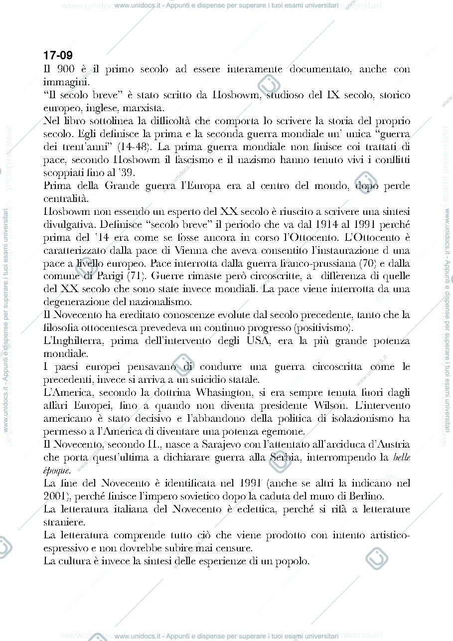 Anteprima pagina 1 — Appunti corso Letteratura italiana