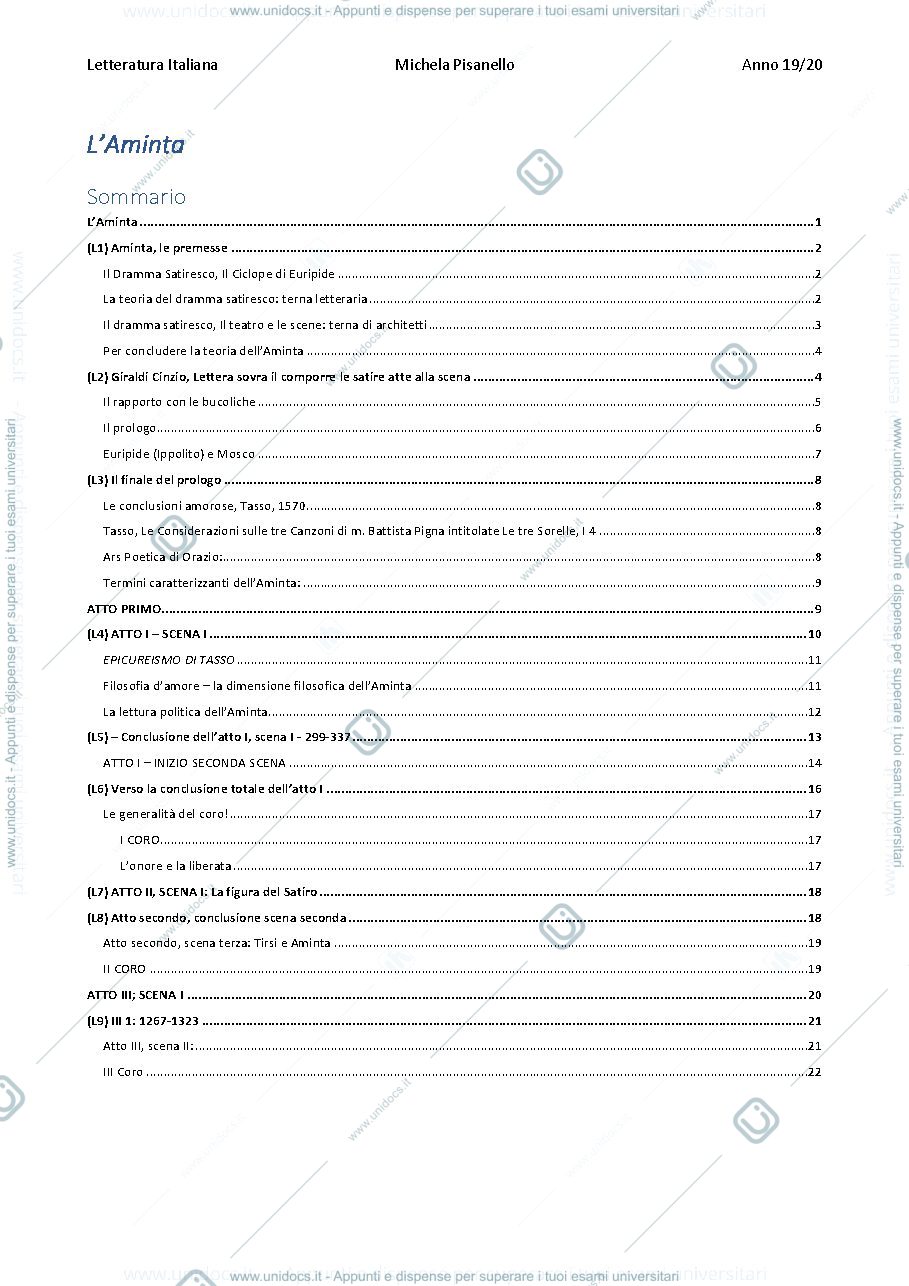 Anteprima pagina 1 — L'aminta, Tasso - mod C