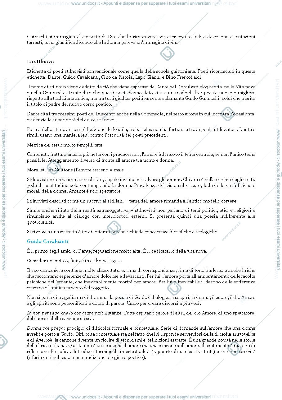 Anteprima pagina 3 — letteratura italiana per scritto