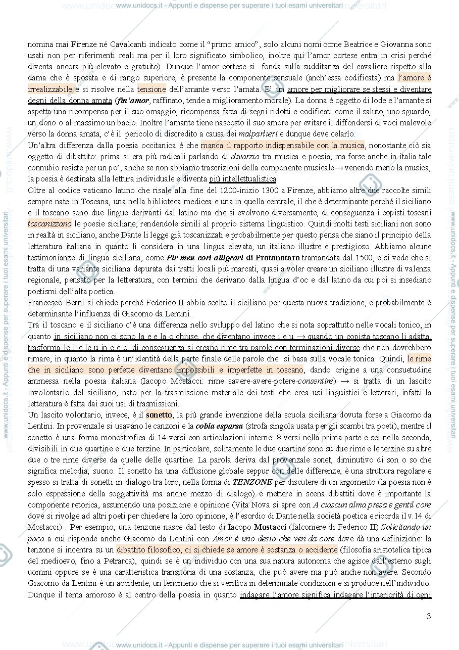 Anteprima pagina 3 — Letteratura italiana 1200-1600