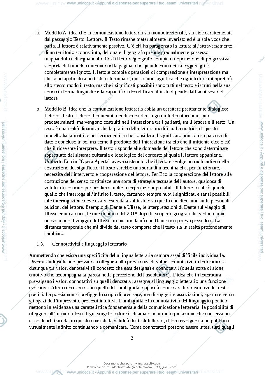 Anteprima pagina 3 — RIASSUNTO LIBRO CHE COS'E' UN TESTO LETTERARIO 