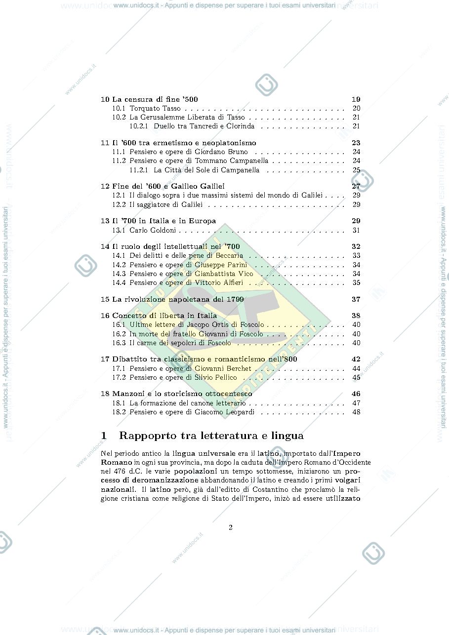 Anteprima pagina 2 — letteratura italiana
