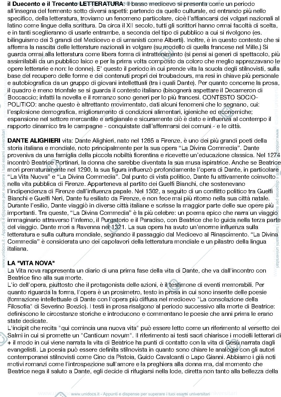 Anteprima pagina 1 — Manuale letteratura italiana