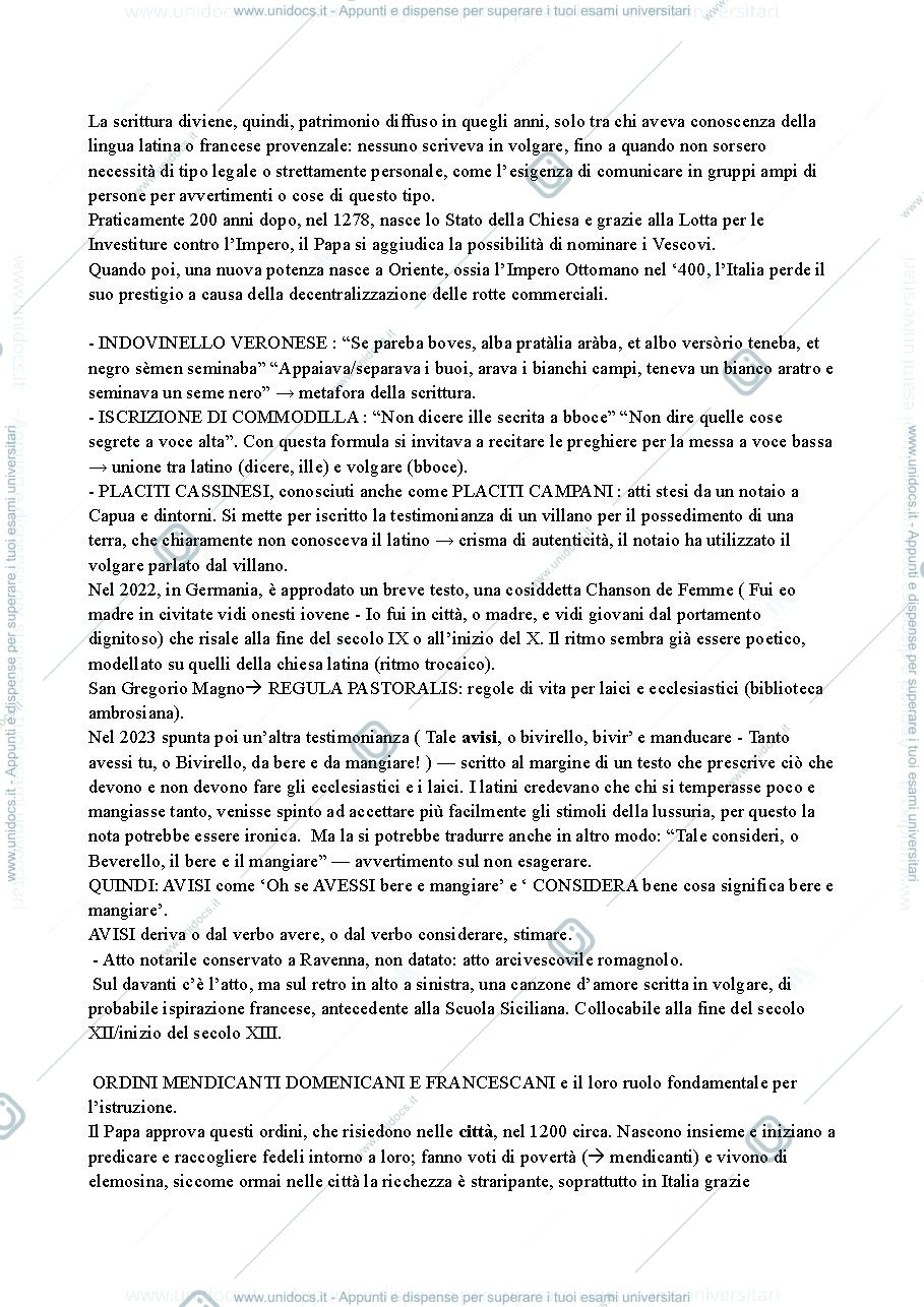 Anteprima pagina 2 — Appunti storia della letteratura italiana dalle origini fino al settecento