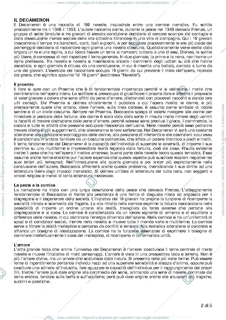 Anteprima pagina 2 — appunti decameron boccaccio