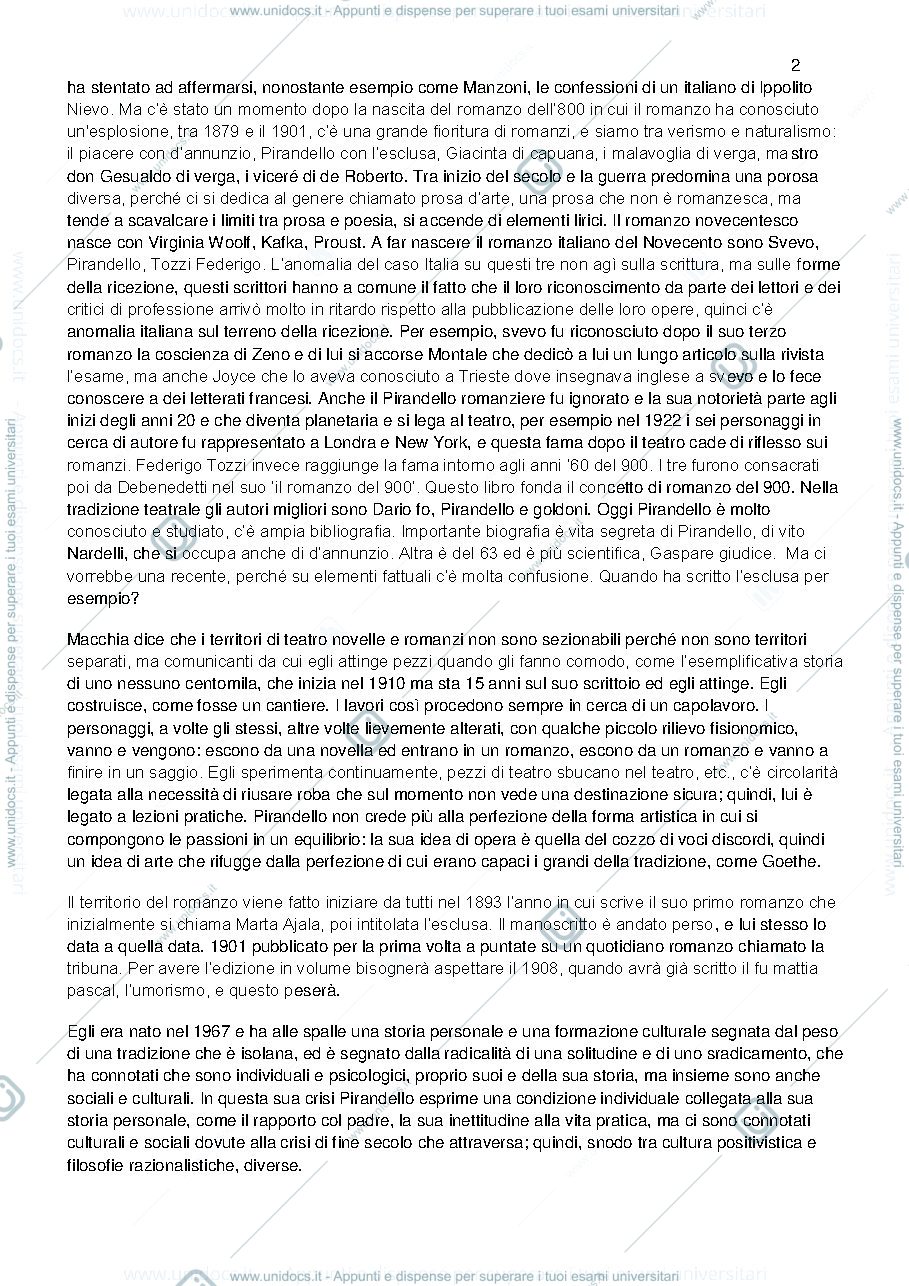 Anteprima pagina 2 — Riassunti letteratura italiana
