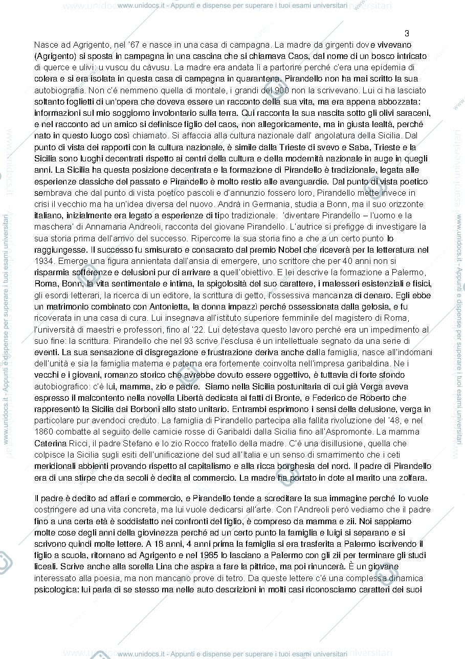 Anteprima pagina 3 — Riassunti letteratura italiana