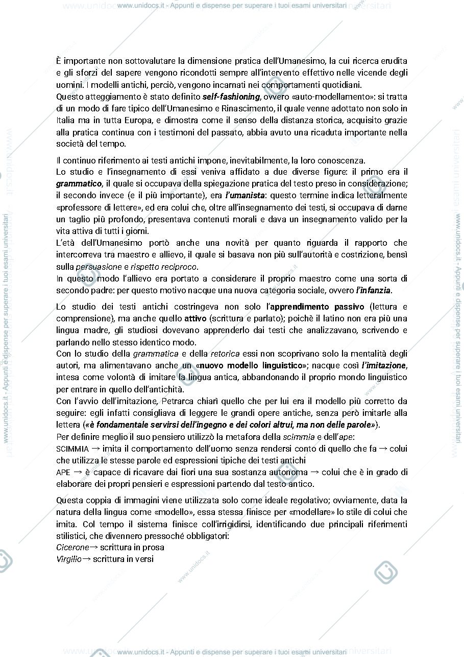 Anteprima pagina 2 — Riassunto introduzione Umanesimo