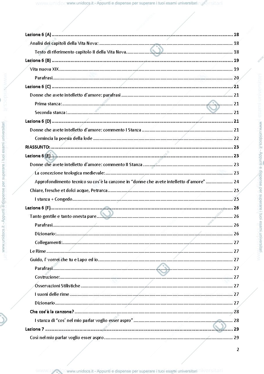 Anteprima pagina 2 — Letteratura italiana, appunti lezioni