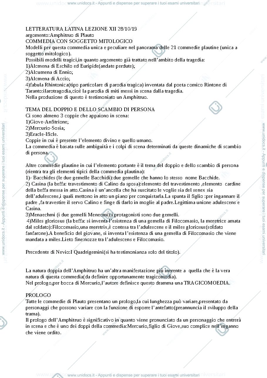 Anteprima pagina 1 — Plauto, Amphitruo