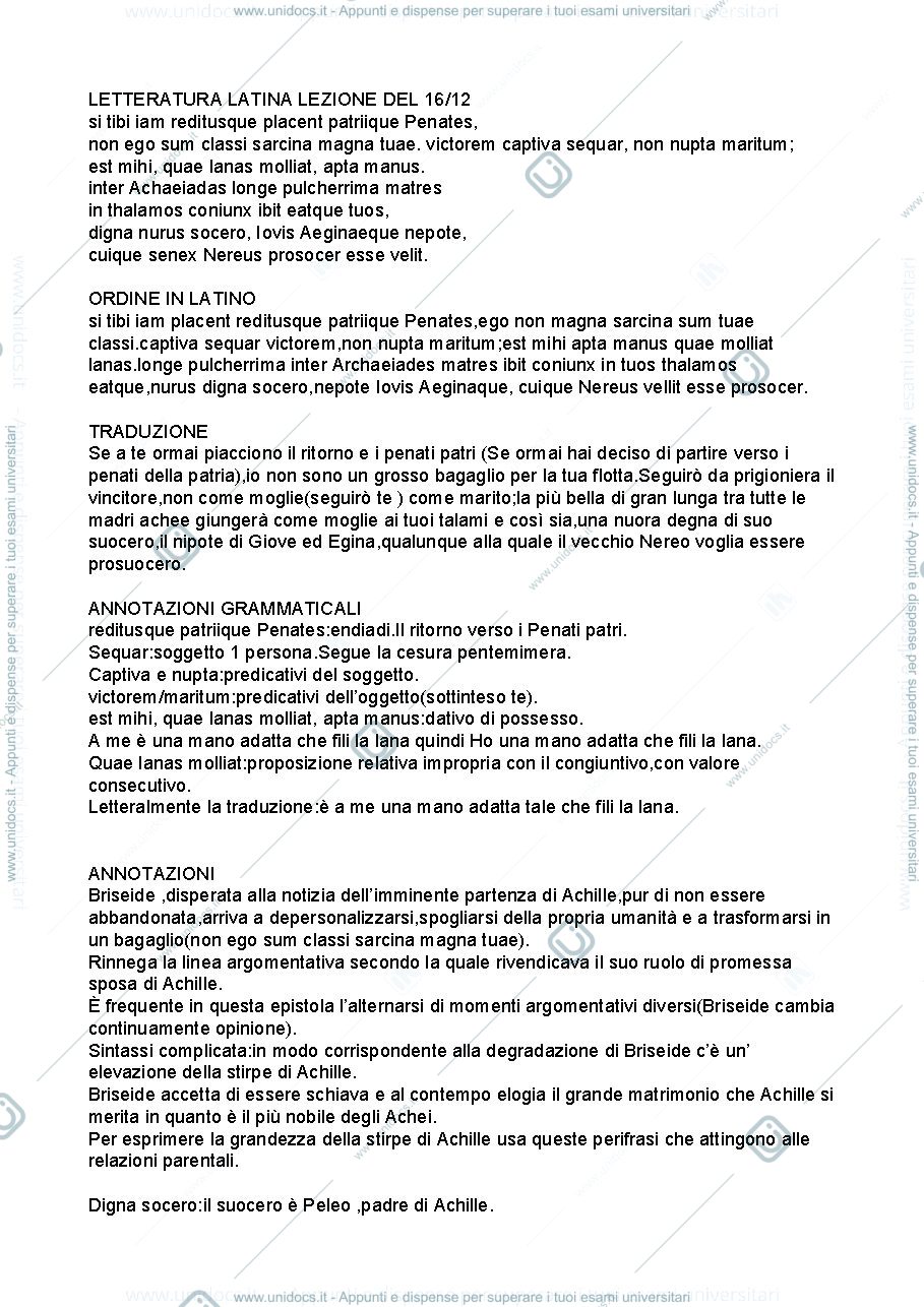 Anteprima pagina 1 — Heroides Ovidio epistola 3