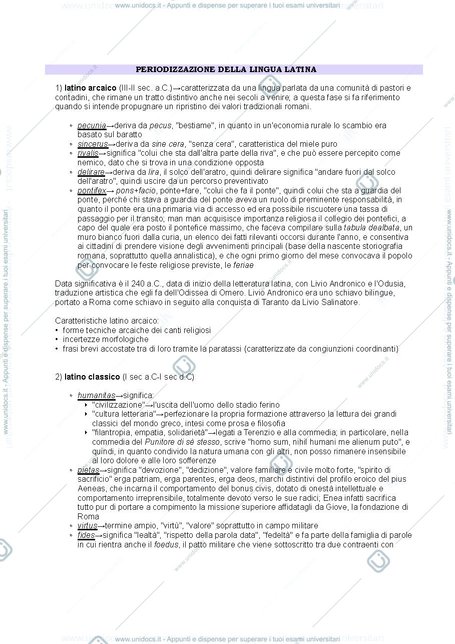 Anteprima pagina 3 — Dispensa lingua latina (professoressa Ricci)