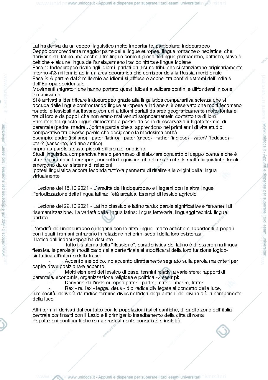 Anteprima pagina 2 — Lingua Latina - Simona Ricci (Integrativo del corso di Letteratura Latina - Silvia Stucchi) 