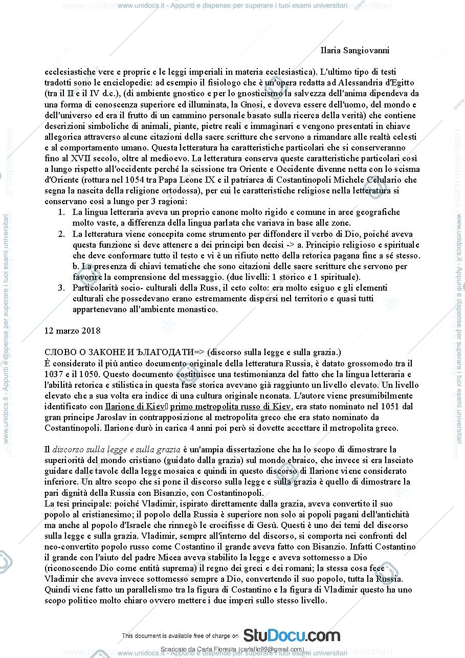 Anteprima pagina 4 — Appunti di letteratura russa 1