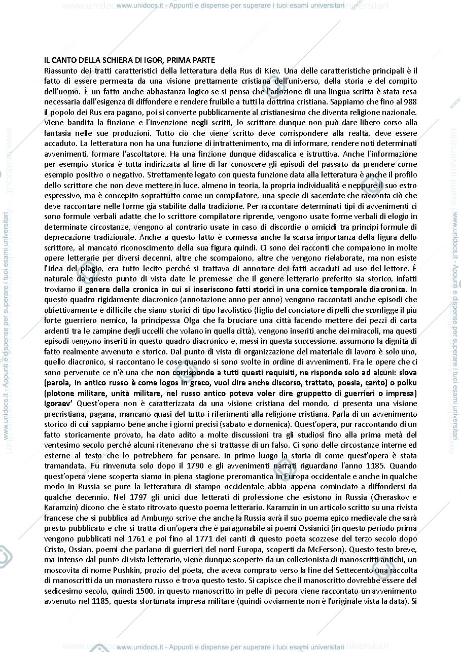Anteprima pagina 1 — Appunti di letterauta russa I