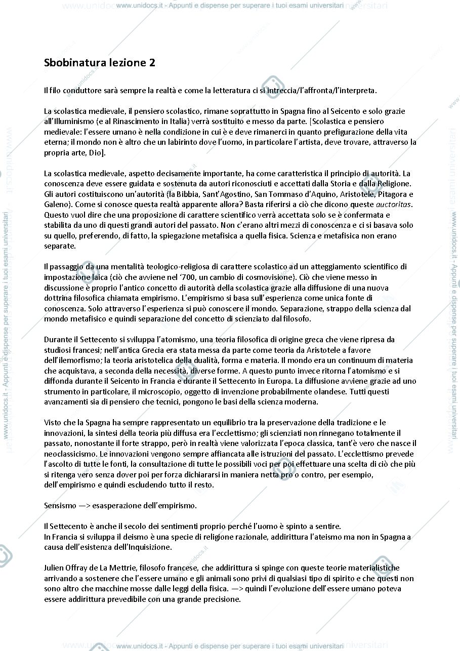 Anteprima pagina 3 — Appunti Letteratura Spagnola 1 