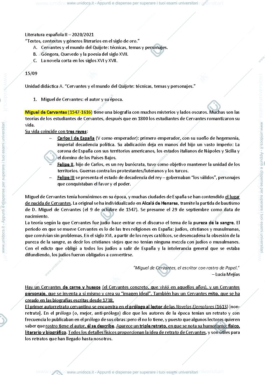 Anteprima pagina 1 — Letteratura spagnola 2