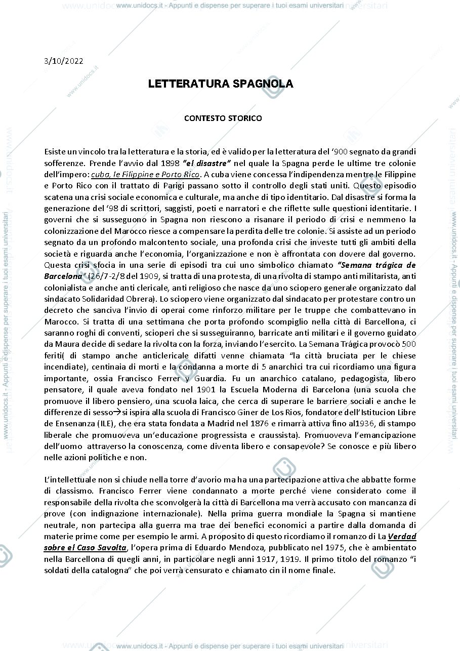 Anteprima pagina 2 — letteratura spagnola 1 