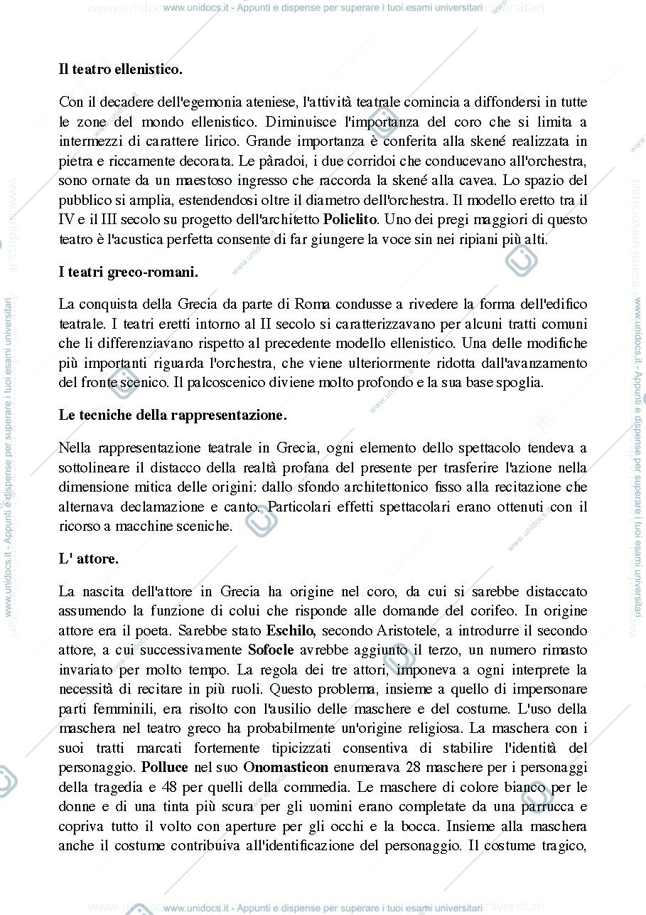 Anteprima pagina 2 — RIASSUNTO "STORIA DEL TEATRO.LO SPAZIO SCENICO DAI GRECI ALLE AVANGUARDIE." Sinisi,Innamorati