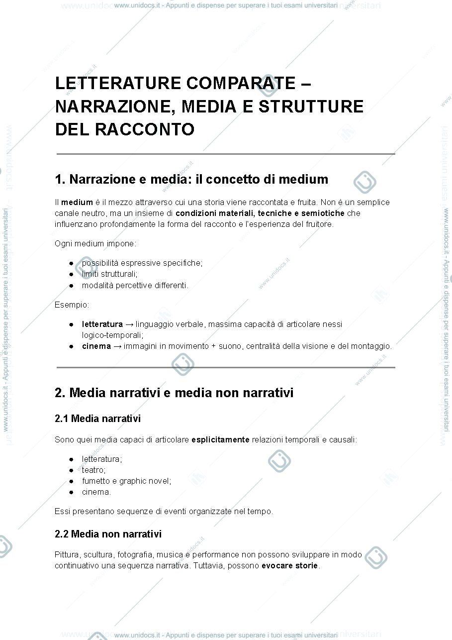 Anteprima pagina 1 — letterature comparate