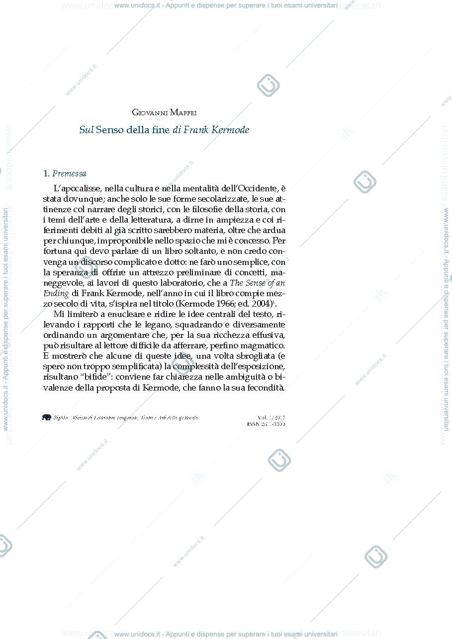 Anteprima pagina 1 — Sul senso della fine 