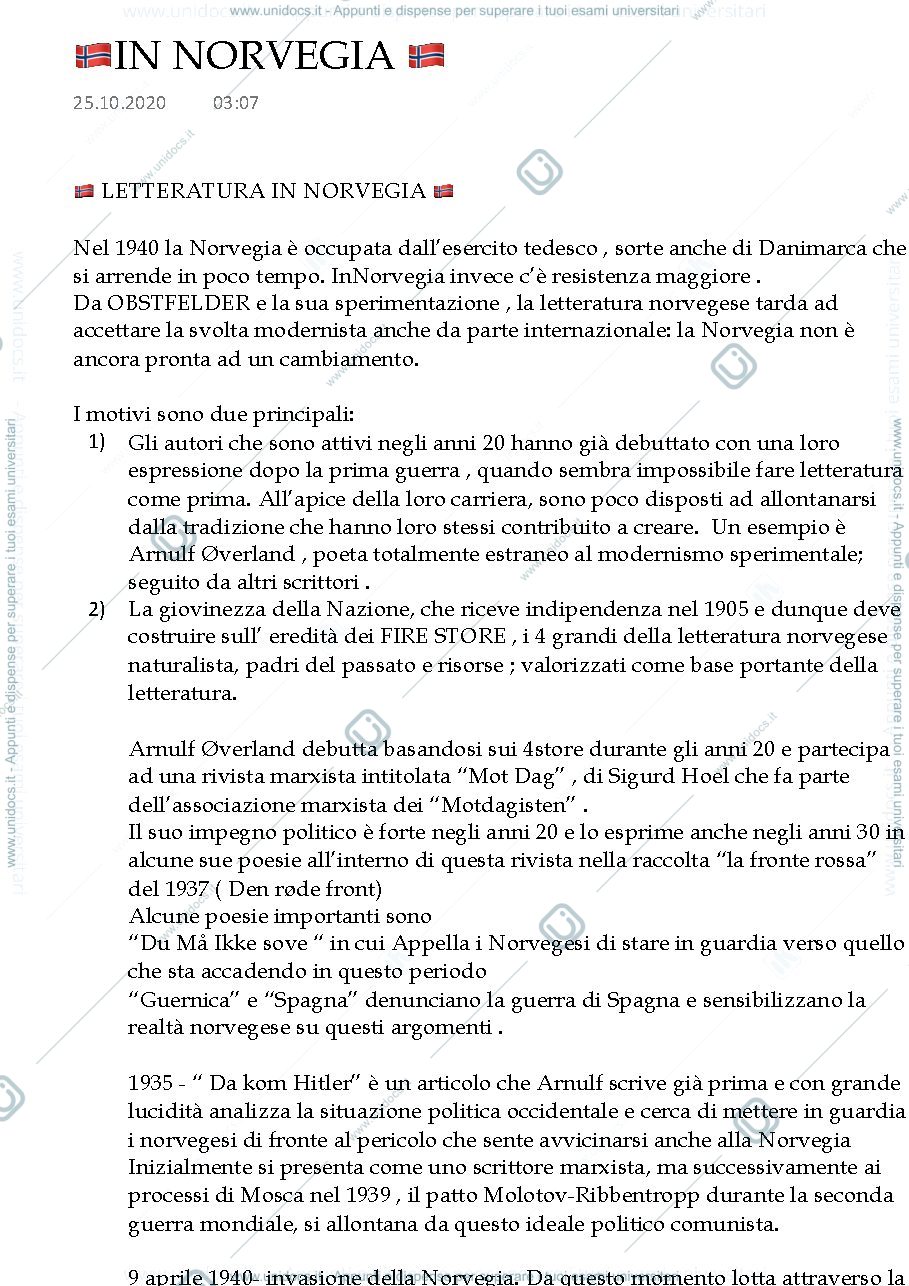 Anteprima pagina 1 — Letteratura in Norvegia 