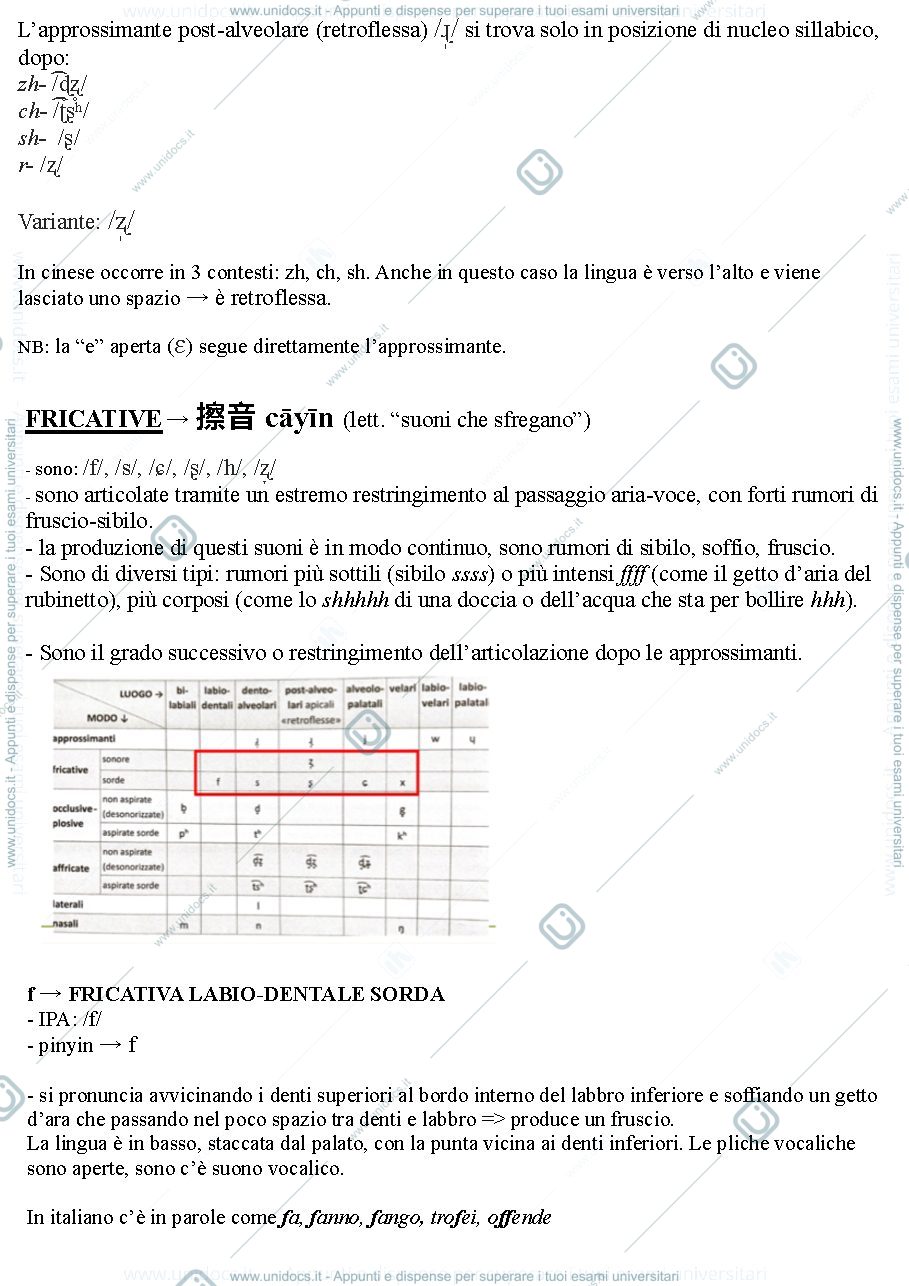 Anteprima pagina 1 — FONOLOGIA CINESE PROF. PICCININI