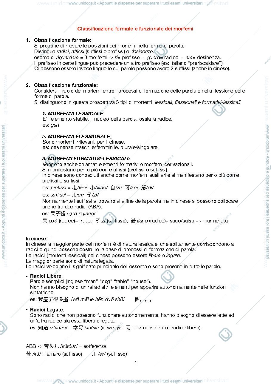 Anteprima pagina 2 — Morfosintassi Cinese