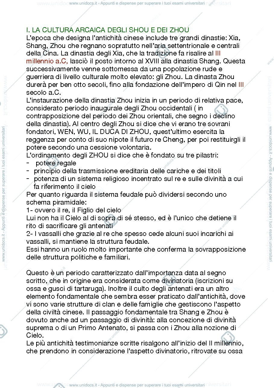 Anteprima pagina 1 — Anne Cheng- Riassunto capitolo 1 e 2