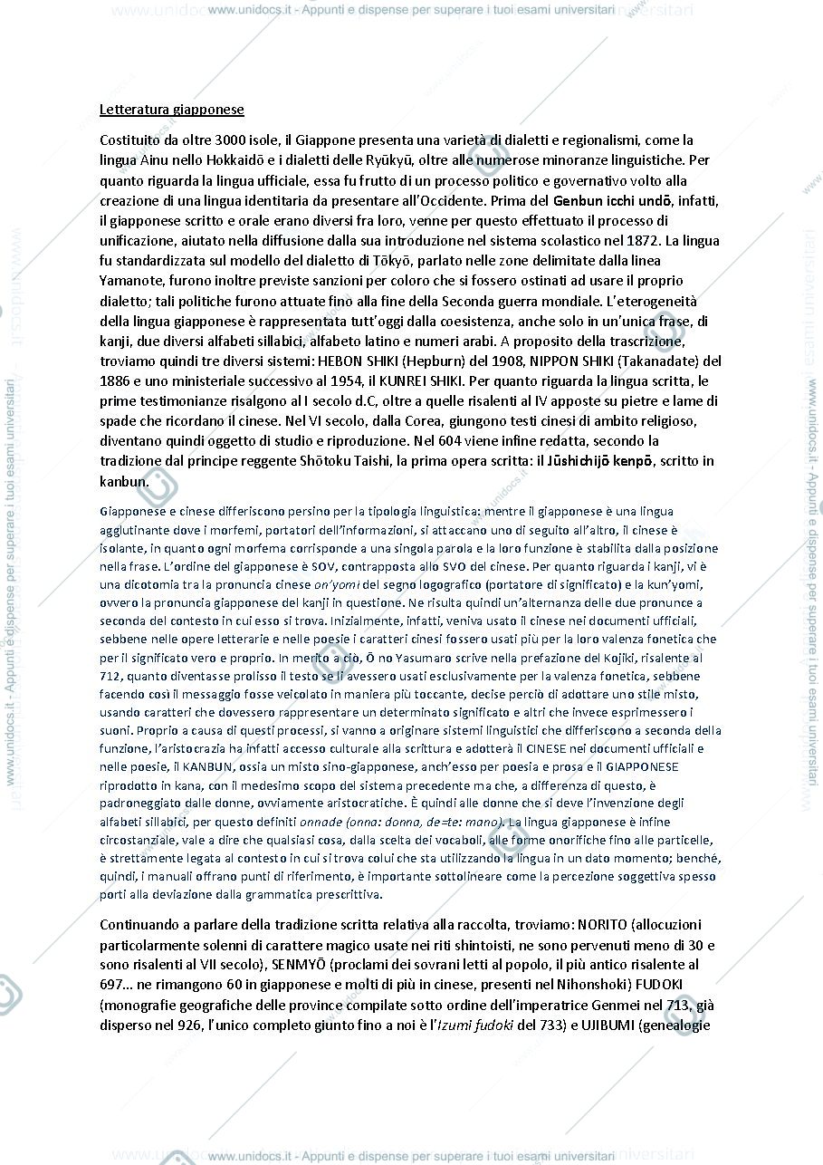 Anteprima pagina 1 — Letteratura giapponese