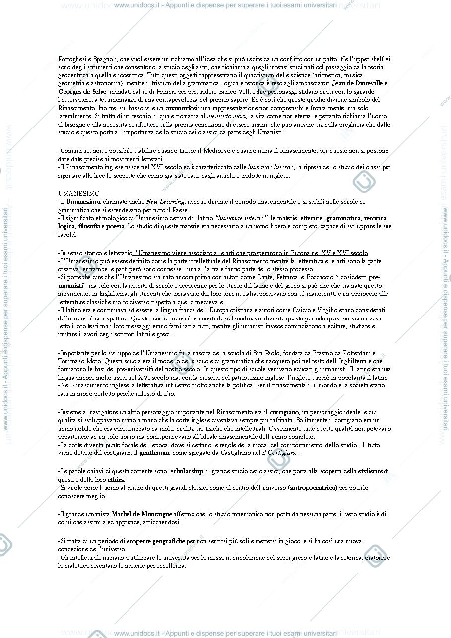Anteprima pagina 4 — letteratura inglese 1