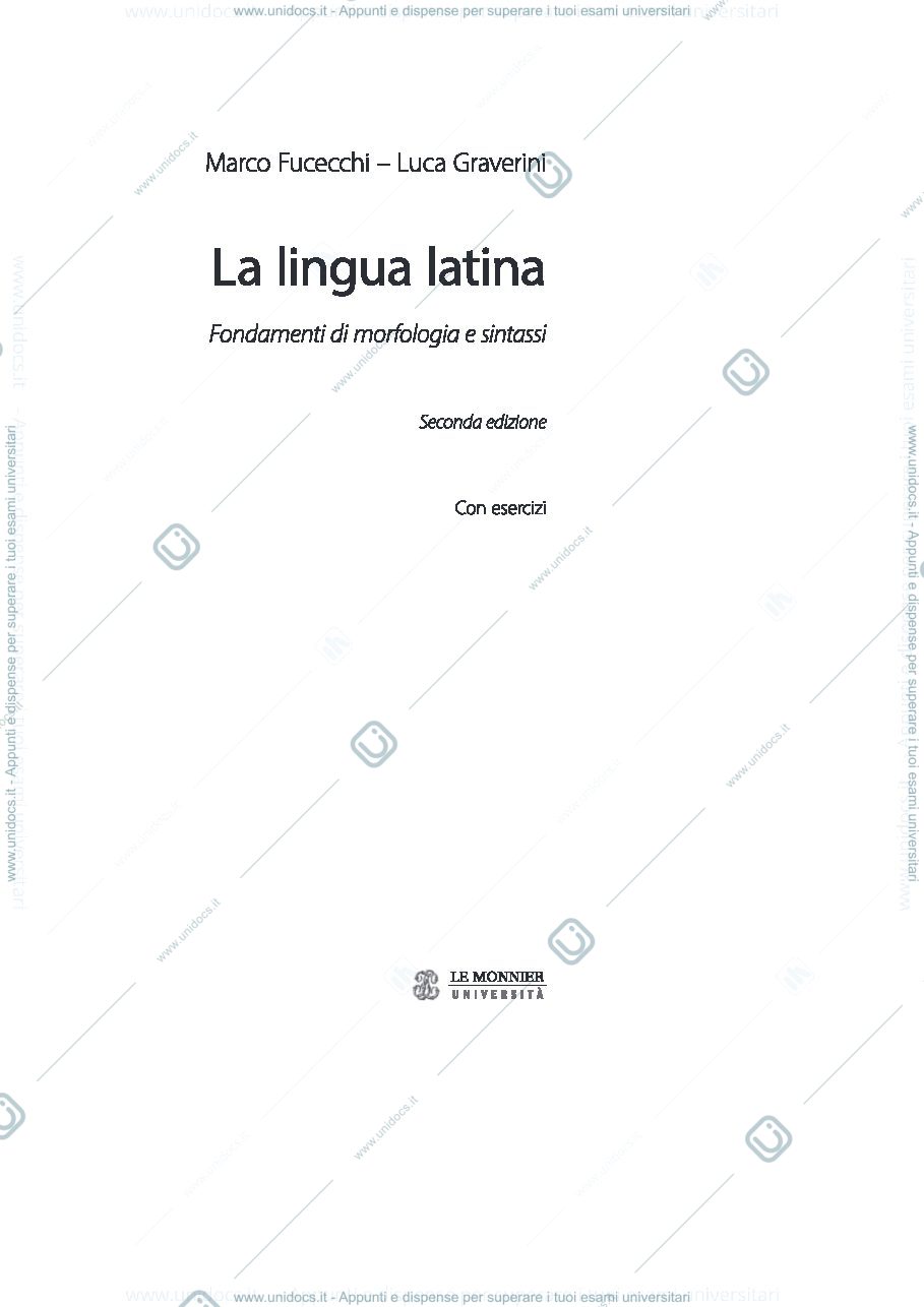 Anteprima pagina 3 — Lingua latina - Fondamenti di morfologia e sintassi