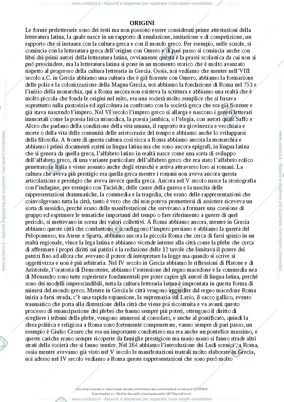 Anteprima pagina 2 — Lingua e letteratura latina