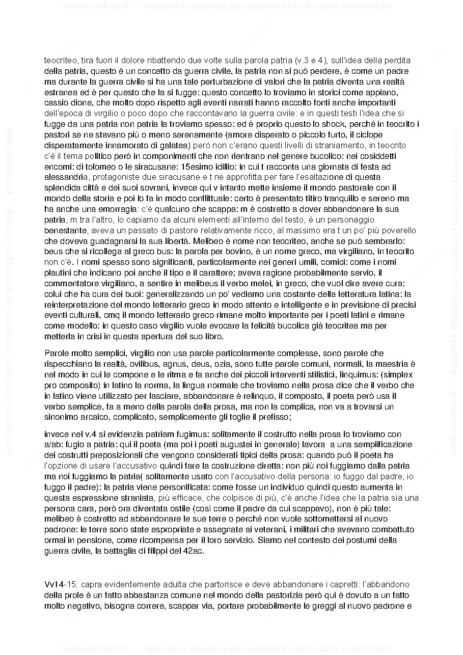 Anteprima pagina 2 — Letteratura Latina- Egloghe di Virgilio e introduzione Calpurnio Siculo