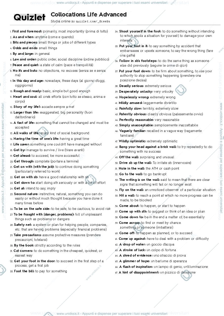 Anteprima pagina 1 — Collocations inglese 2