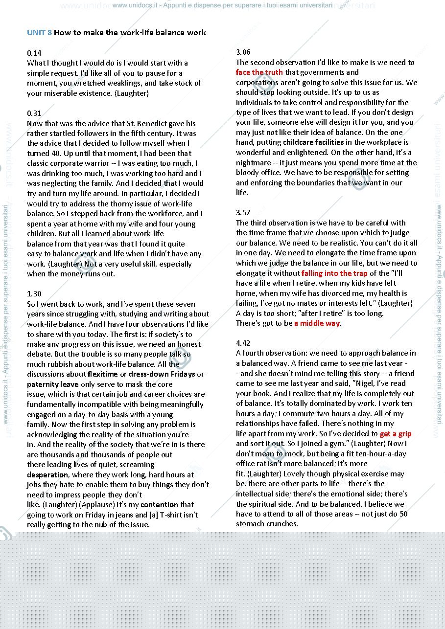 Anteprima pagina 2 — Keynote Upper Intermediate – TED Talks and Readings, Appunti di Lingua Inglese