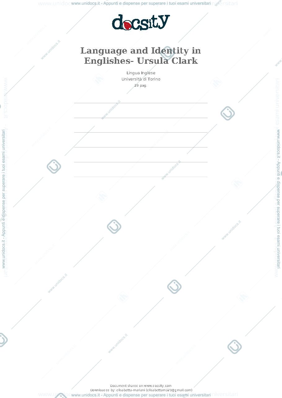 Anteprima pagina 1 — Riassunti Lingua e Traduzione Inglese