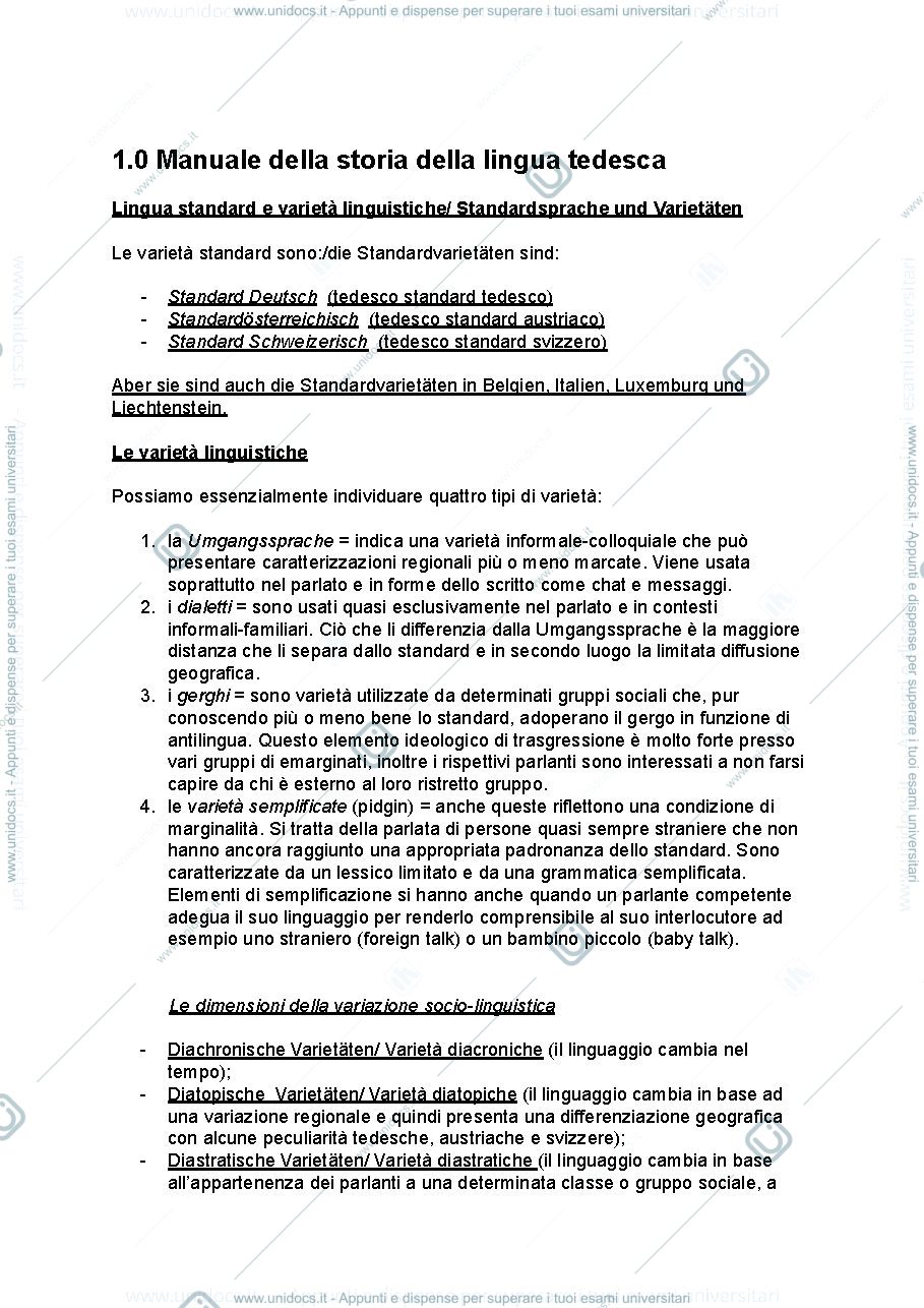 Anteprima pagina 1 — esame di tedesco 1