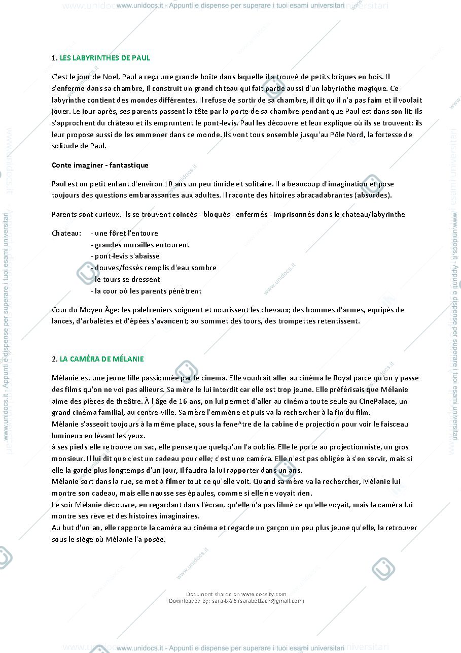 Anteprima pagina 2 — RIASSUNTI NEUF CONTES PER ORALE FRANCESE 1
