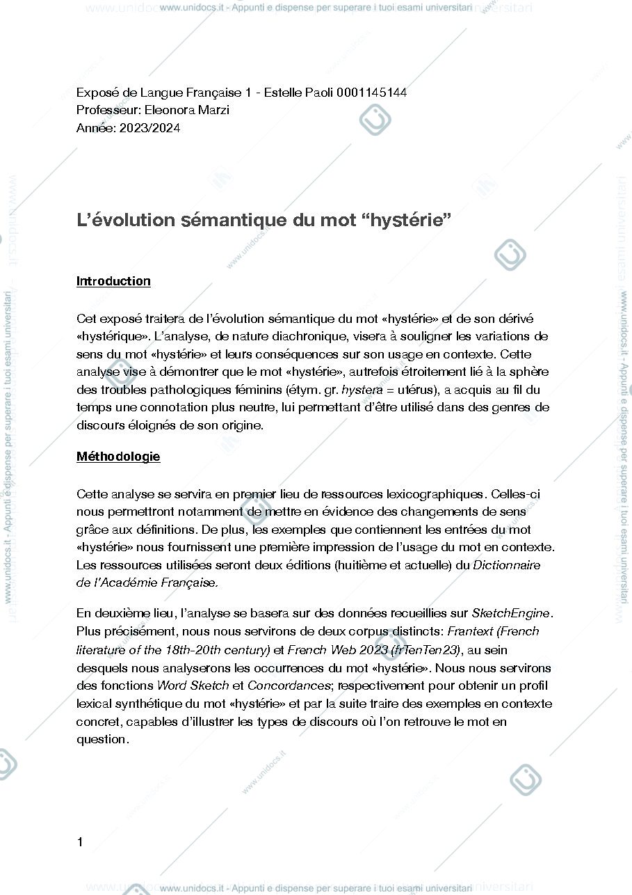 Anteprima pagina 1 — Presentazione per corso di lingua francese I