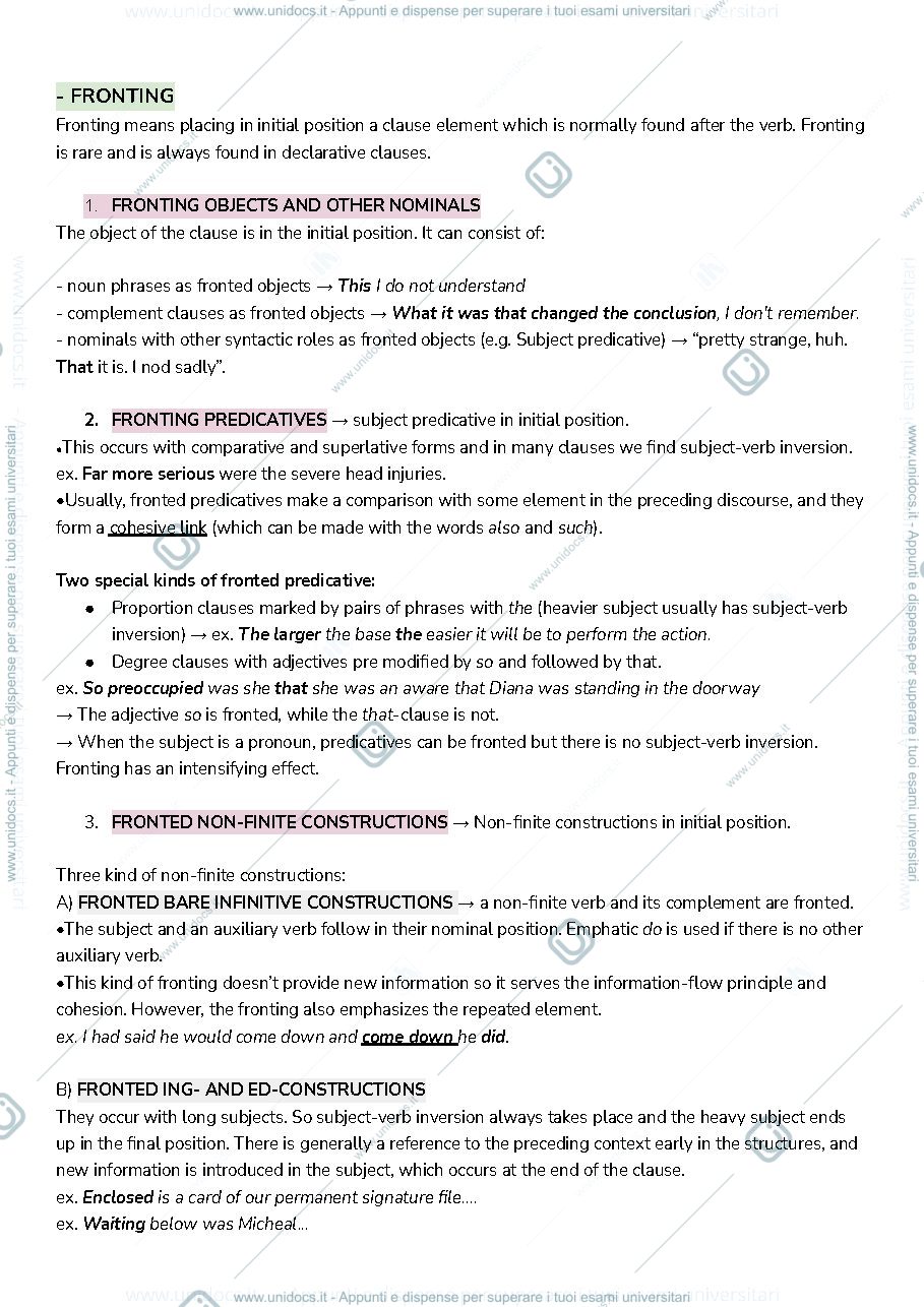 Anteprima pagina 2 — Riassunto capitolo 12 - Longman student grammar of written and spoken english