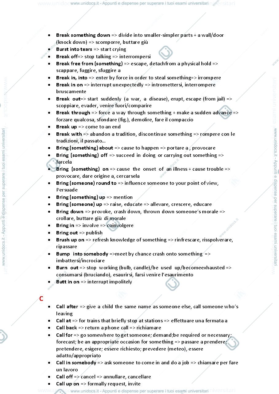 Anteprima pagina 2 — PHRASAL VERBS lista
