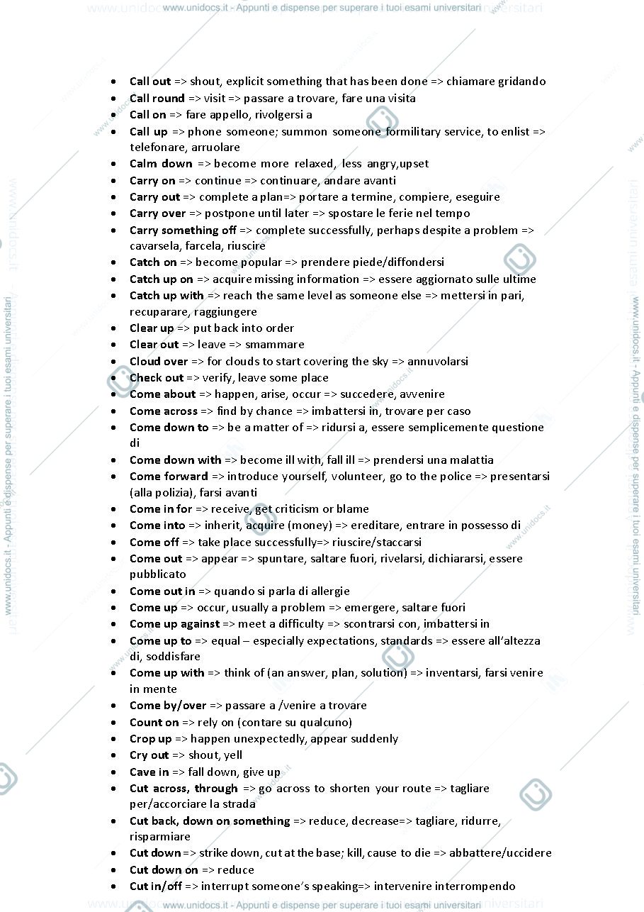 Anteprima pagina 3 — PHRASAL VERBS lista
